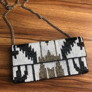 Hand beaded clutch